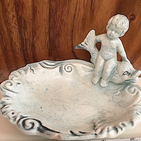 VTG Porcelain Baby and GoldfishTrinket /Soap Dish - Picture 3 of 15